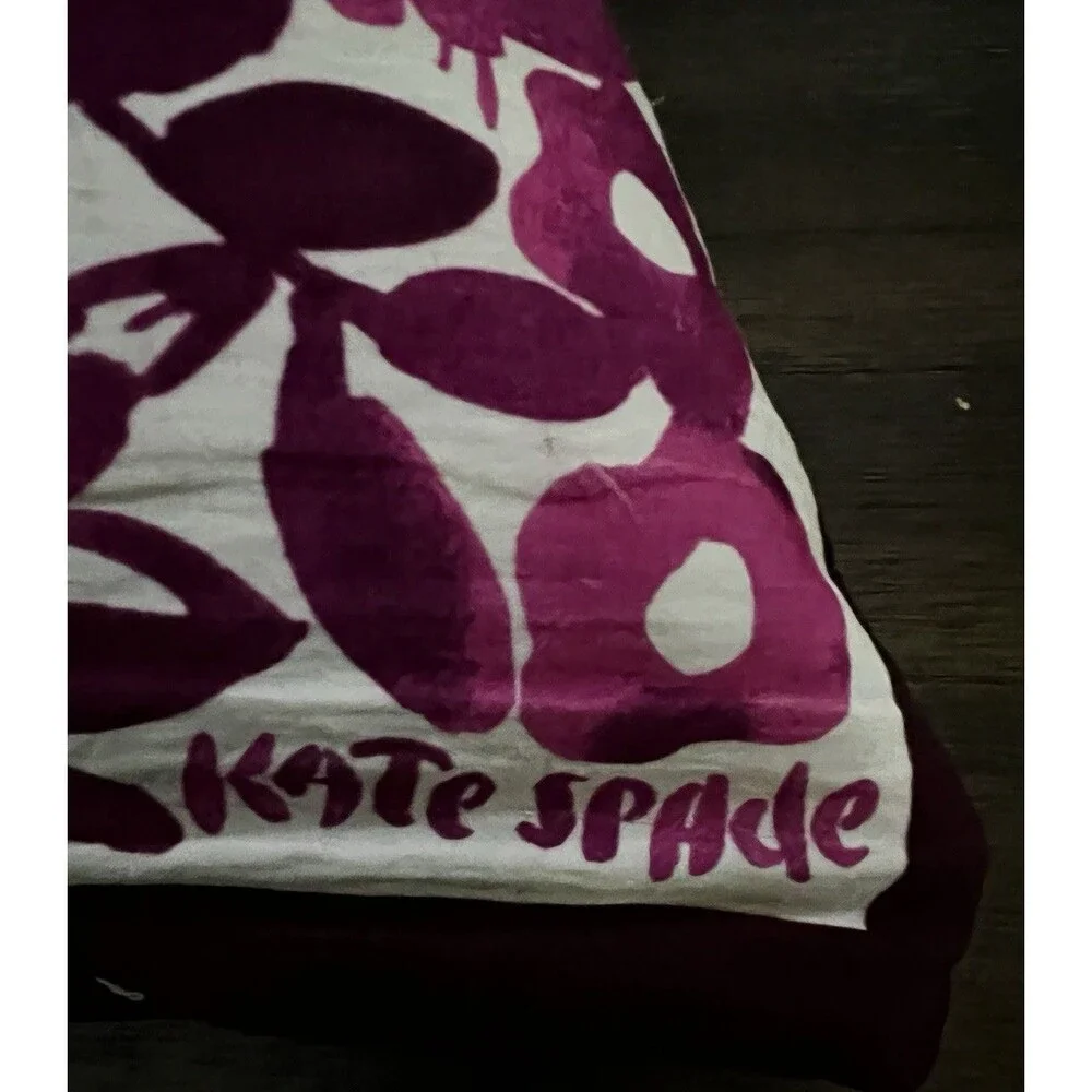 Kate Spade Decor Pillow Inkset Floral Cotton Silk & goose insert pink purple